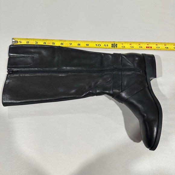 Nine West Women’s Blogger Harness Riding Boots Mid Calf Black Leather‎ Size 6M - Picture 8 of 10